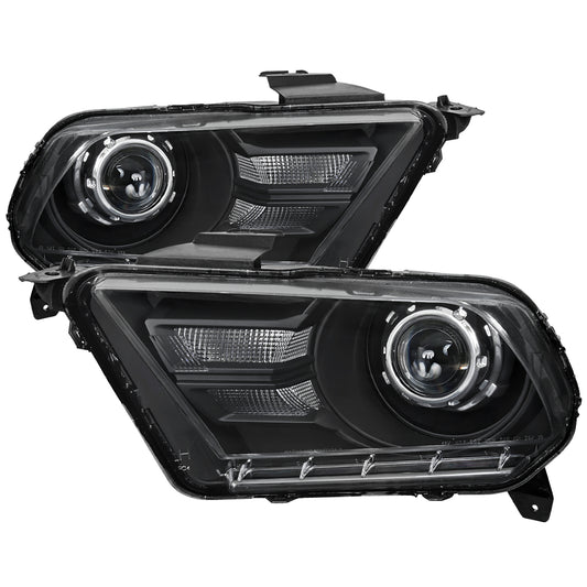 2010-2014 Ford Mustang Retrofit Style Projector Headlights (Matte Black Housing/Clear Lens)