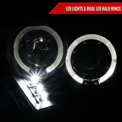 2010-2014 Ford Mustang Dual Halo Projector Headlights (Matte Black Housing/Clear Lens)