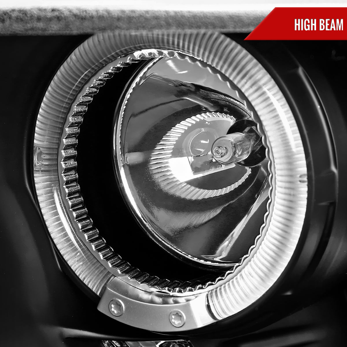 2010-2014 Ford Mustang Dual Halo Projector Headlights (Matte Black Housing/Clear Lens)