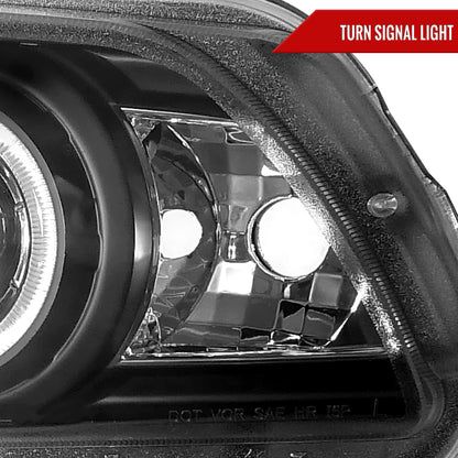 2010-2014 Ford Mustang Dual Halo Projector Headlights (Matte Black Housing/Clear Lens)