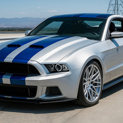 2010-2014 Ford Mustang Dual Halo Projector Headlights (Matte Black Housing/Clear Lens)