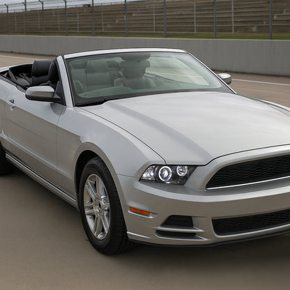 2010-2014 Ford Mustang Dual Halo Projector Headlights (Matte Black Housing/Clear Lens)
