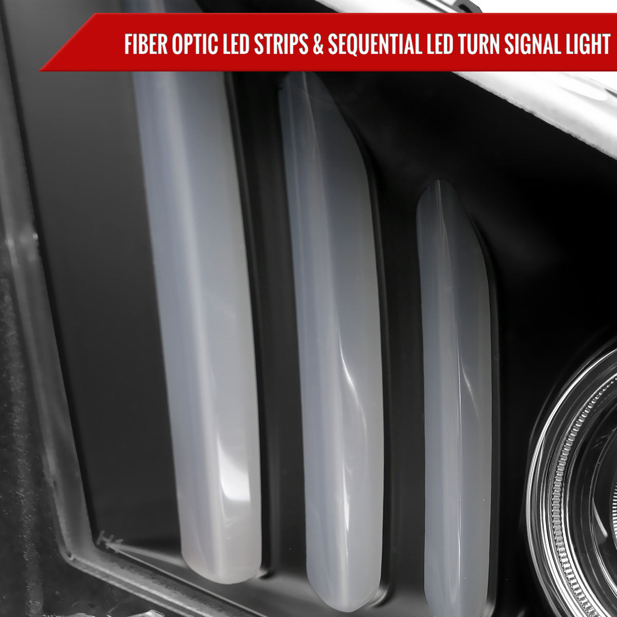 2010-2014 Ford Mustang Sequential LED Bar Projector Headlights w/ Sequential Turn Signal Lights (Matte Black Housing/Clear Lens)