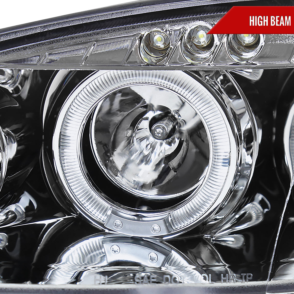 2001-2005 Mazda Miata MX-5 Dual Halo Projector Headlights (Chrome Housing/Clear Lens)