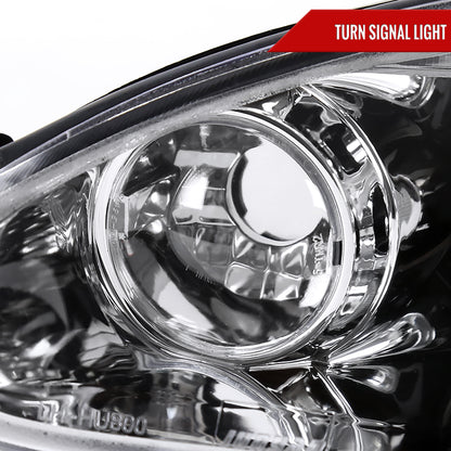 2001-2005 Mazda Miata MX-5 Dual Halo Projector Headlights (Chrome Housing/Clear Lens)