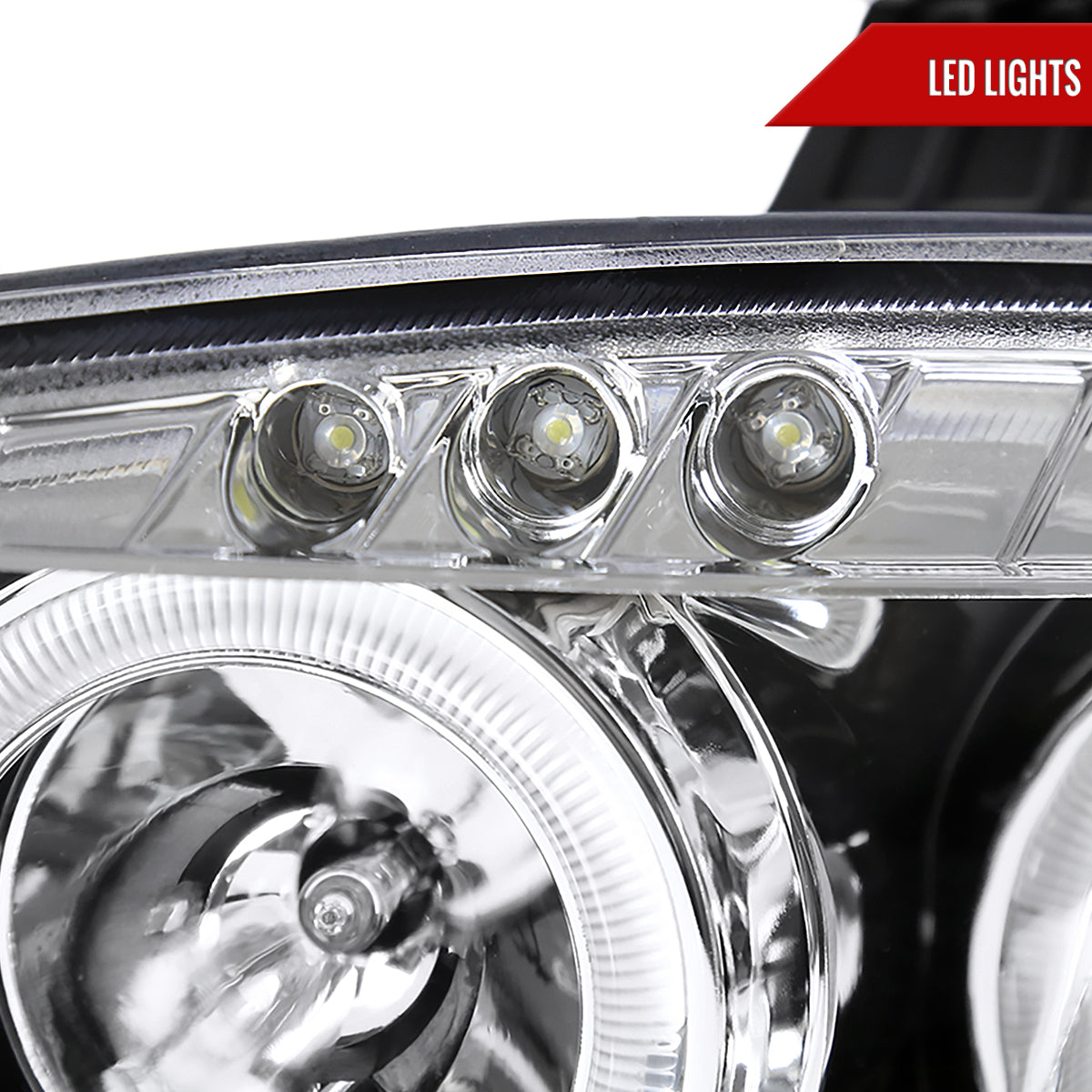 2001-2005 Mazda Miata MX-5 Dual Halo Projector Headlights (Chrome Housing/Clear Lens)