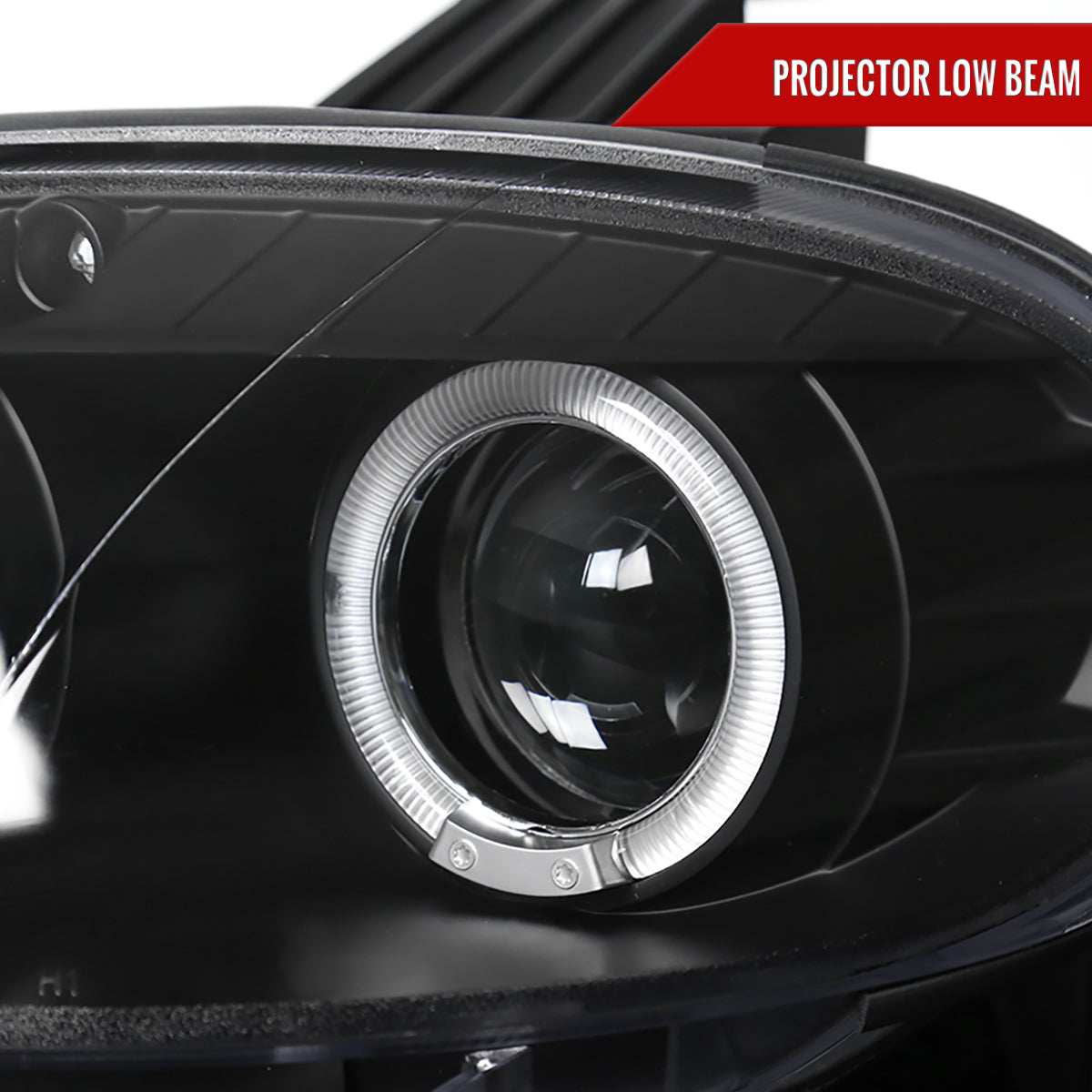 2001-2005 Mazda Miata MX-5 Dual Halo Projector Headlights (Matte Black Housing/Clear Lens)