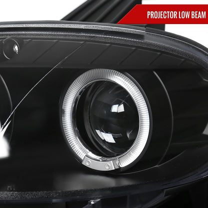 2001-2005 Mazda Miata MX-5 Dual Halo Projector Headlights (Matte Black Housing/Clear Lens)