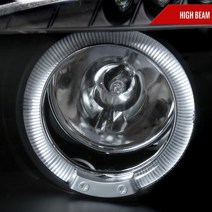 2001-2005 Mazda Miata MX-5 Dual Halo Projector Headlights (Matte Black Housing/Clear Lens)