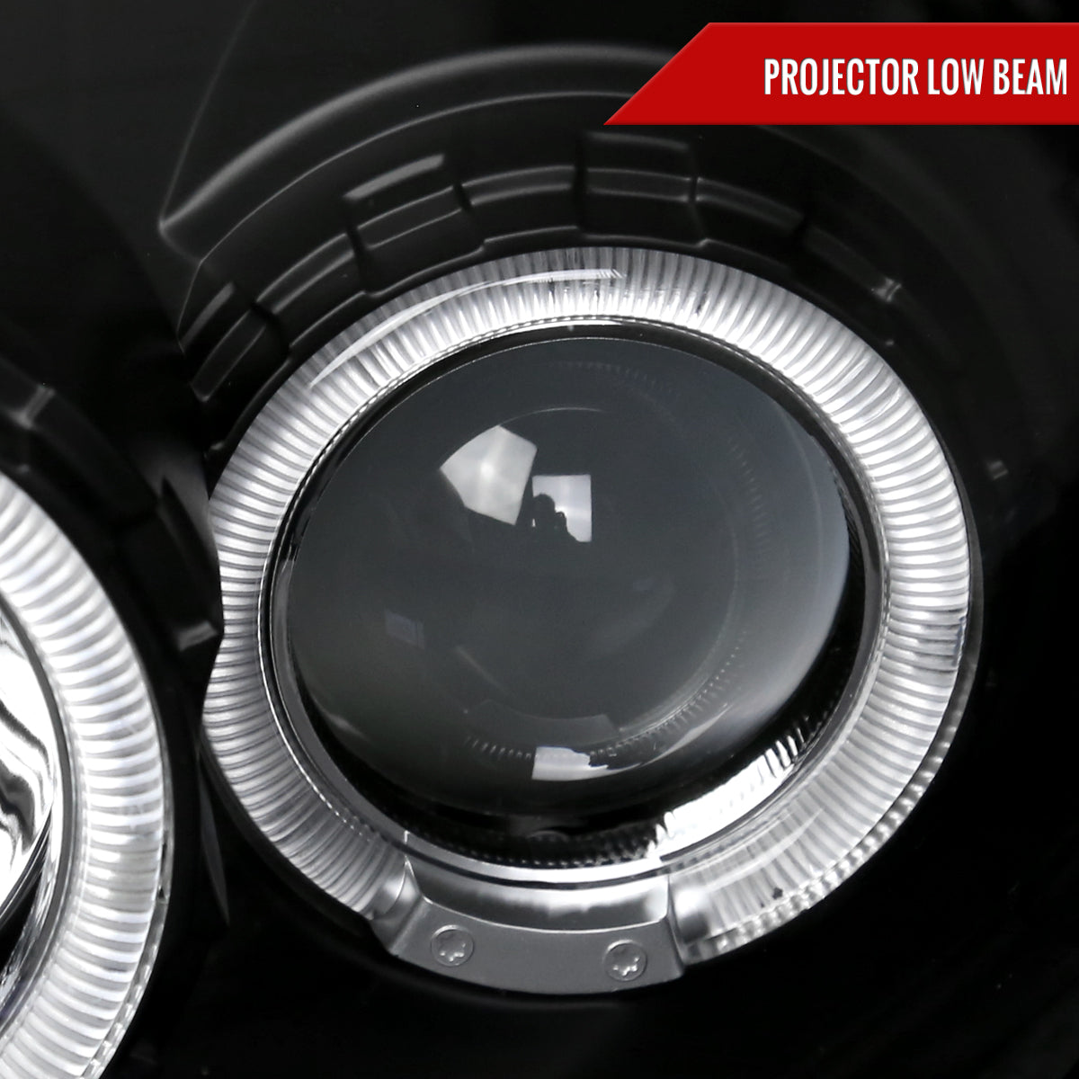 2000-2002 Dodge Plymouth Neon Dual Halo Projector Headlights (Matte Black Housing/Clear Lens)