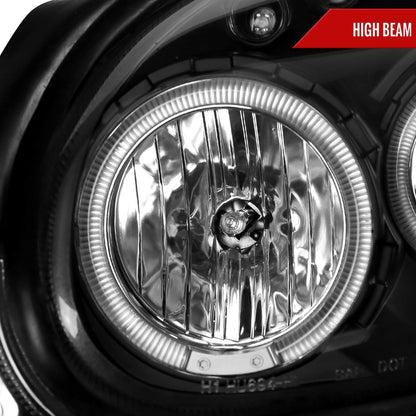 2000-2002 Dodge Plymouth Neon Dual Halo Projector Headlights (Matte Black Housing/Clear Lens)