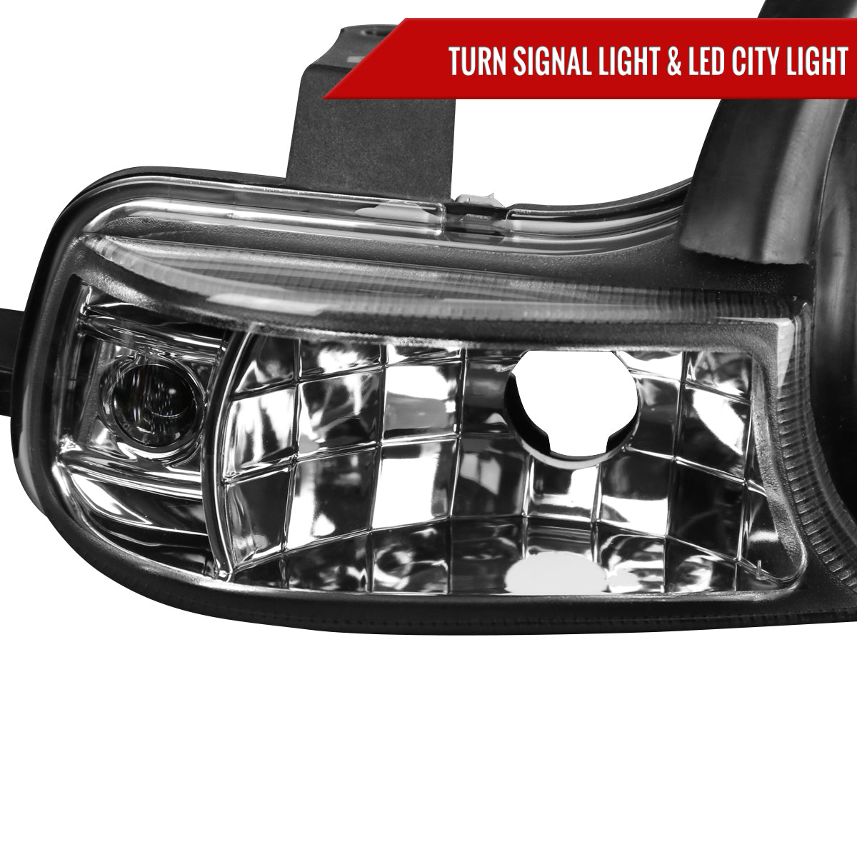 2000-2002 Dodge Plymouth Neon Dual Halo Projector Headlights (Matte Black Housing/Clear Lens)