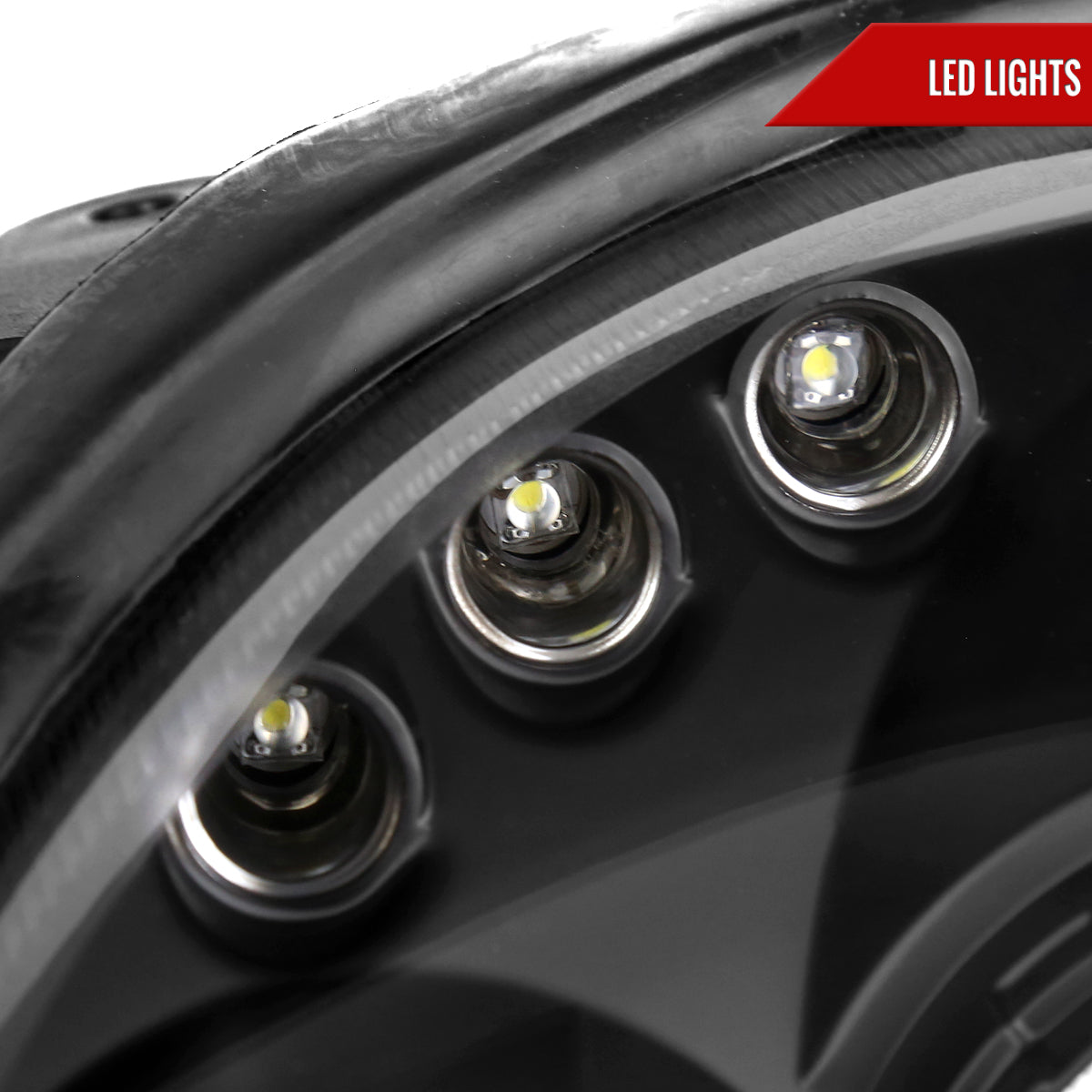 2000-2002 Dodge Plymouth Neon Dual Halo Projector Headlights (Matte Black Housing/Clear Lens)