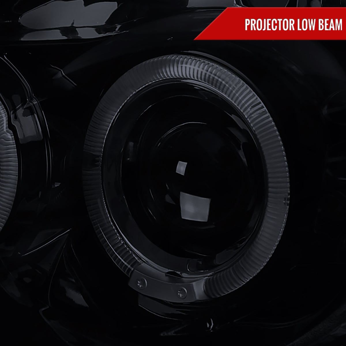 2003-2005 Dodge Neon Dual Halo Projector Headlights (Glossy Black Housing/Smoked Lens)