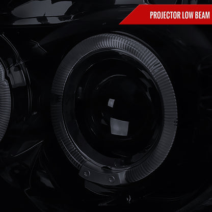 2003-2005 Dodge Neon Dual Halo Projector Headlights (Glossy Black Housing/Smoked Lens)