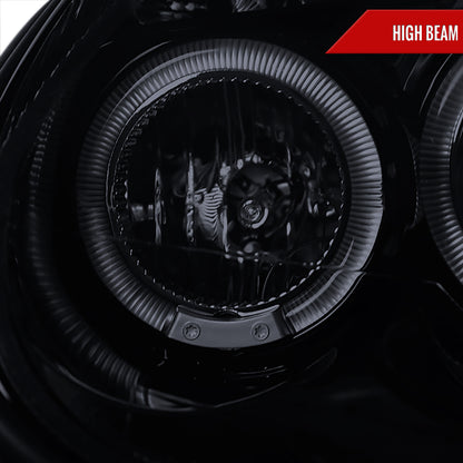 2003-2005 Dodge Neon Dual Halo Projector Headlights (Glossy Black Housing/Smoked Lens)