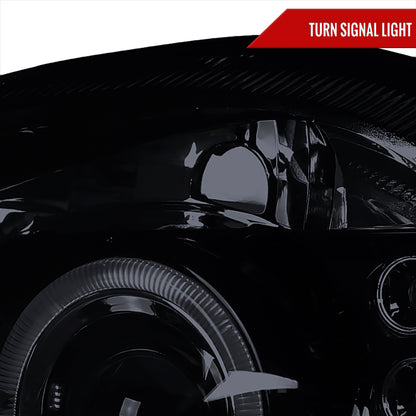 2003-2005 Dodge Neon Dual Halo Projector Headlights (Glossy Black Housing/Smoked Lens)