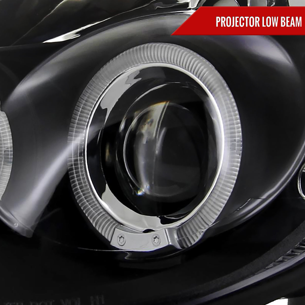 2003-2005 Dodge Neon Dual Halo Projector Headlights (Matte Black Housing/Clear Lens)