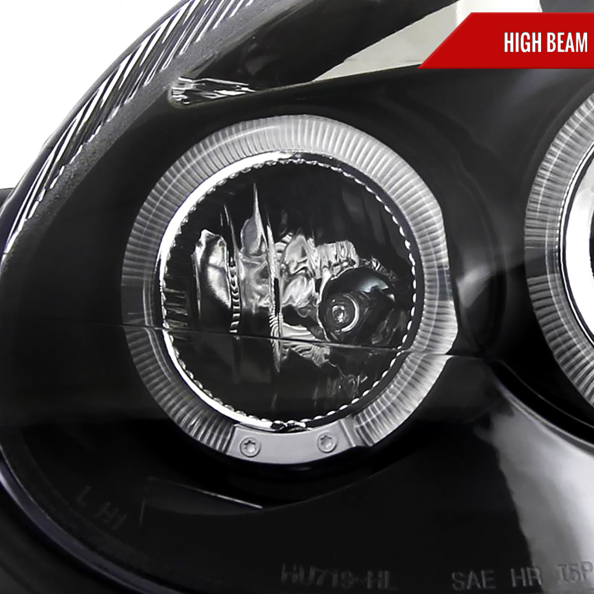 2003-2005 Dodge Neon Dual Halo Projector Headlights (Matte Black Housing/Clear Lens)