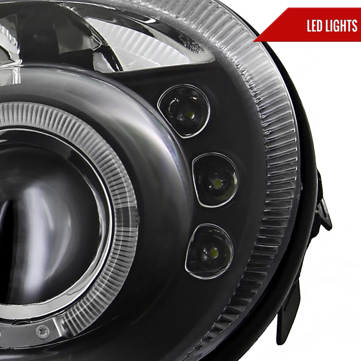 2003-2005 Dodge Neon Dual Halo Projector Headlights (Matte Black Housing/Clear Lens)