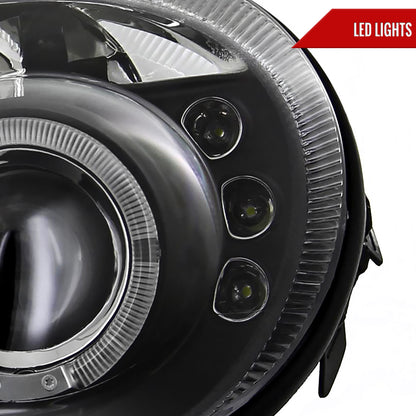 2003-2005 Dodge Neon Dual Halo Projector Headlights (Matte Black Housing/Clear Lens)