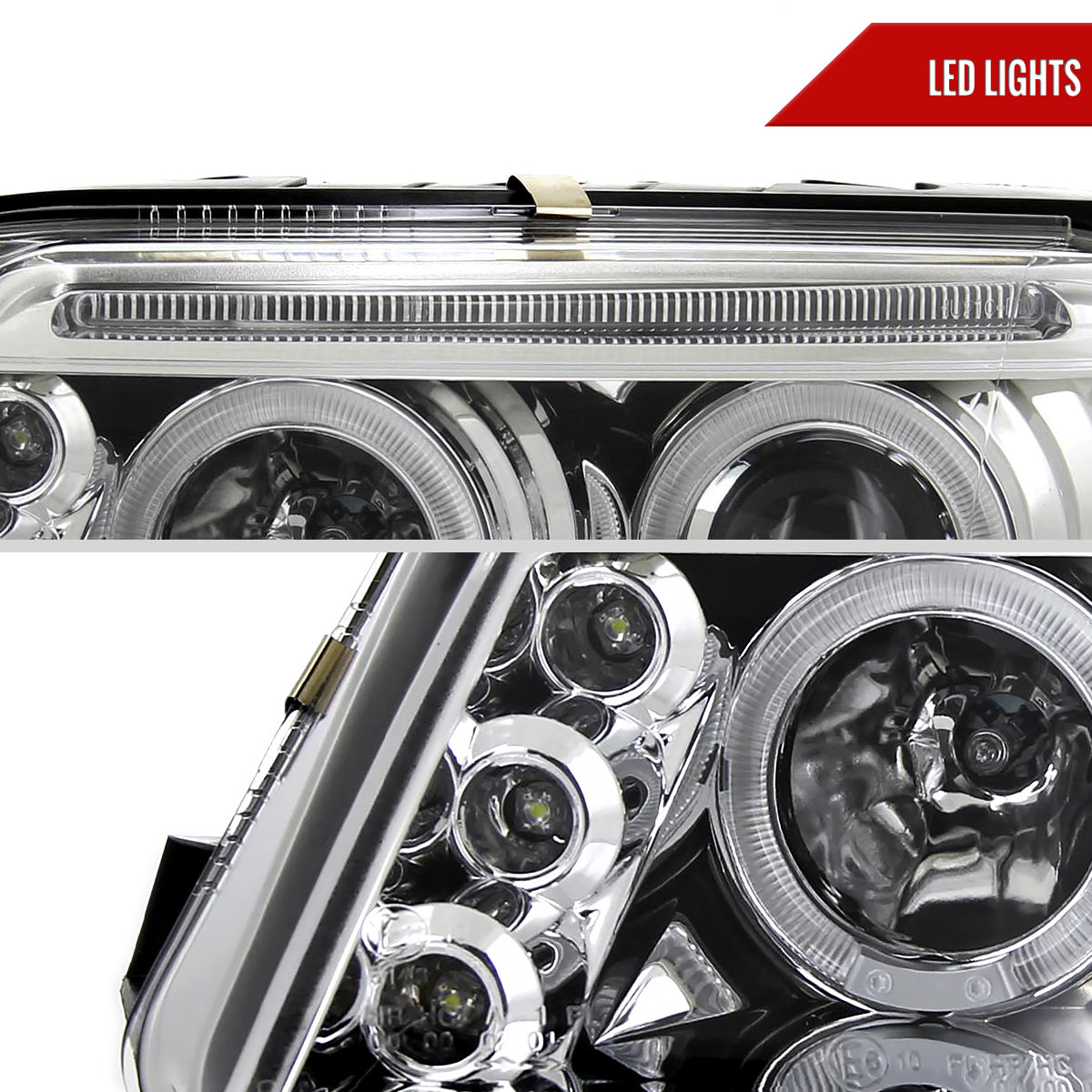 2001-2005 Volkswagen Passat Dual Halo Projector Headlights (Chrome Housing/Clear Lens)