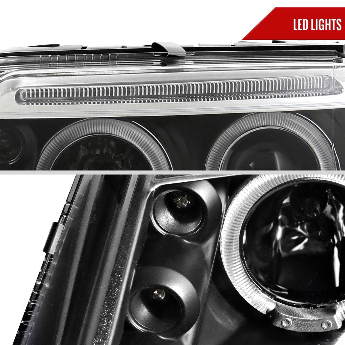 2001-2005 Volkswagen Passat Dual Halo Projector Headlights (Matte Black Housing/Clear Lens)