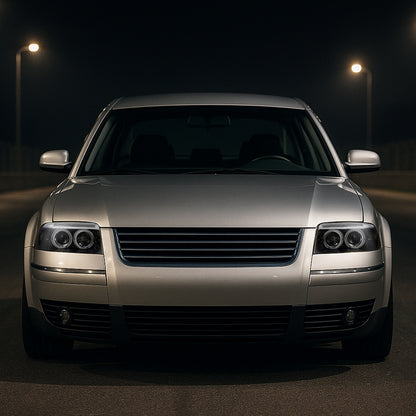 2001-2005 Volkswagen Passat Dual Halo Projector Headlights (Matte Black Housing/Clear Lens)