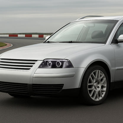 2001-2005 Volkswagen Passat Dual Halo Projector Headlights (Matte Black Housing/Clear Lens)