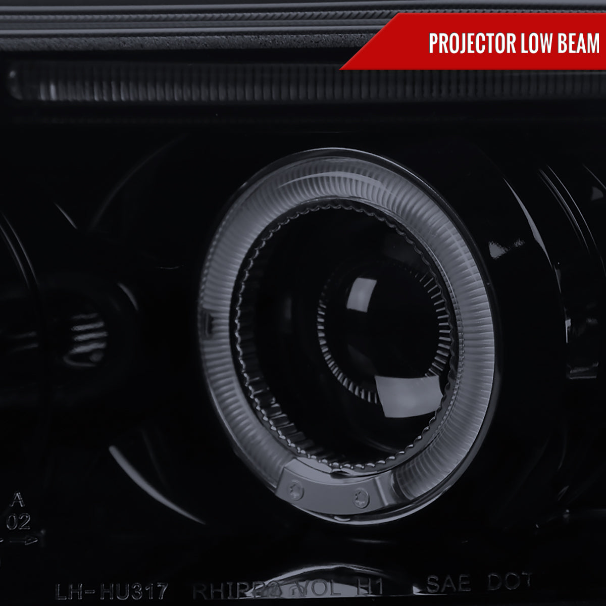 1997-2000 Volkswagen Passat Dual Halo Projector Headlights (Glossy Black Housing/Smoked Lens)