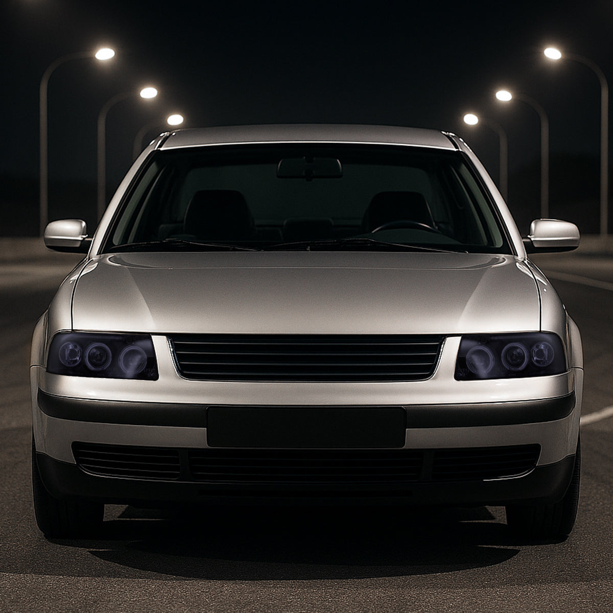 1997-2000 Volkswagen Passat Dual Halo Projector Headlights (Glossy Black Housing/Smoked Lens)
