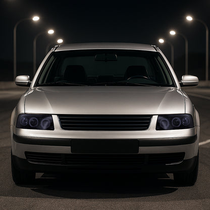 1997-2000 Volkswagen Passat Dual Halo Projector Headlights (Glossy Black Housing/Smoked Lens)