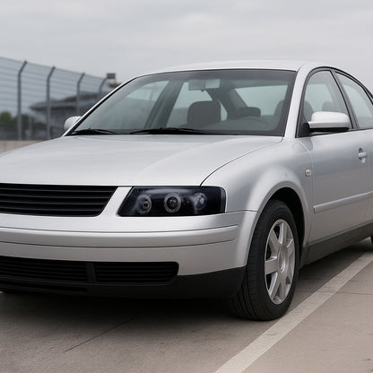 1997-2000 Volkswagen Passat Dual Halo Projector Headlights (Glossy Black Housing/Smoked Lens)
