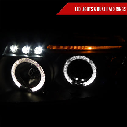 1997-2000 Volkswagen Passat Dual Halo Projector Headlights (Matte Black Housing/Clear Lens)