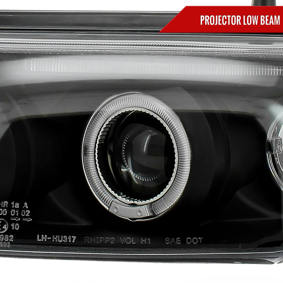 1997-2000 Volkswagen Passat Dual Halo Projector Headlights (Matte Black Housing/Clear Lens)