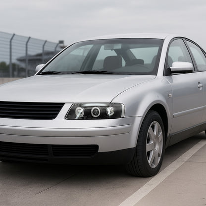 1997-2000 Volkswagen Passat Dual Halo Projector Headlights (Matte Black Housing/Clear Lens)