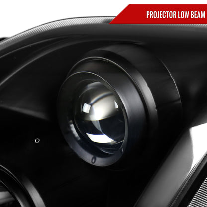 1997-2001 Honda Prelude Projector Headlights w/ SMD LED Light Strip (Matte Black Housing/Clear Lens)