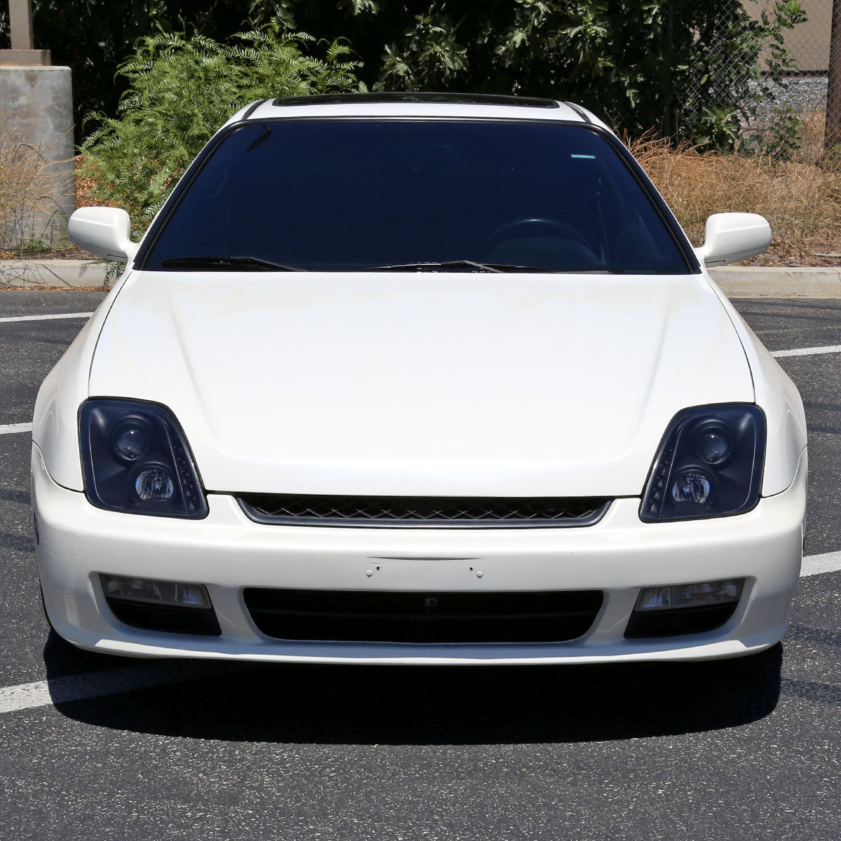 1997-2001 Honda Prelude Projector Headlights w/ SMD LED Light Strip (Matte Black Housing/Clear Lens)