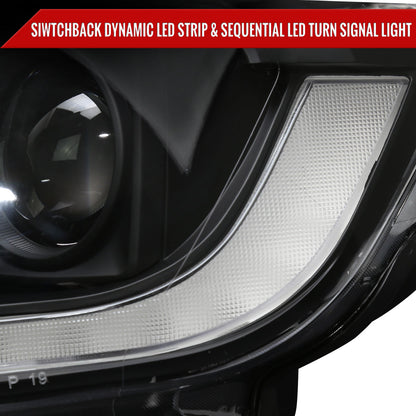 2019-2022 Ford Ranger Switchback Sequential LED Bar Projector Headlights (Matte Black Housing/Clear Lens)