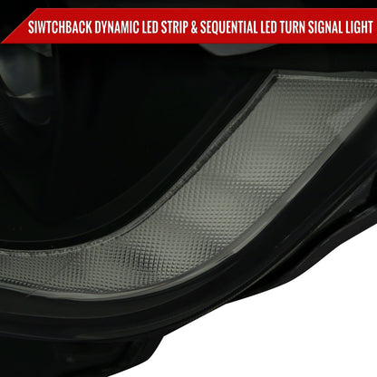 2019-2022 Ford Ranger Switchback Sequential LED Bar Projector Headlights (Matte Black Housing/Smoked Lens)
