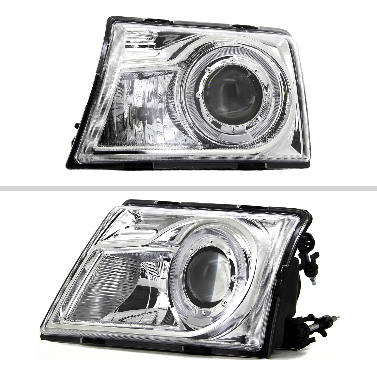 1998-2000 Ford Ranger Halo Projector Headlights (Chrome Housing/Clear Lens)