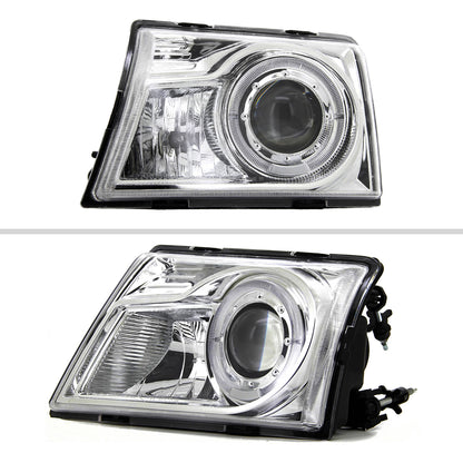 1998-2000 Ford Ranger Halo Projector Headlights (Chrome Housing/Clear Lens)