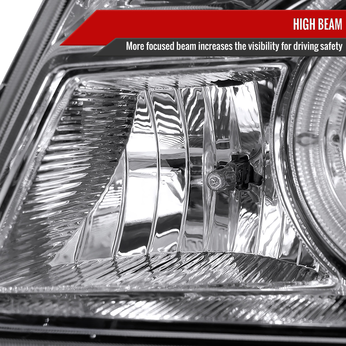 1998-2000 Ford Ranger Halo Projector Headlights (Chrome Housing/Clear Lens)