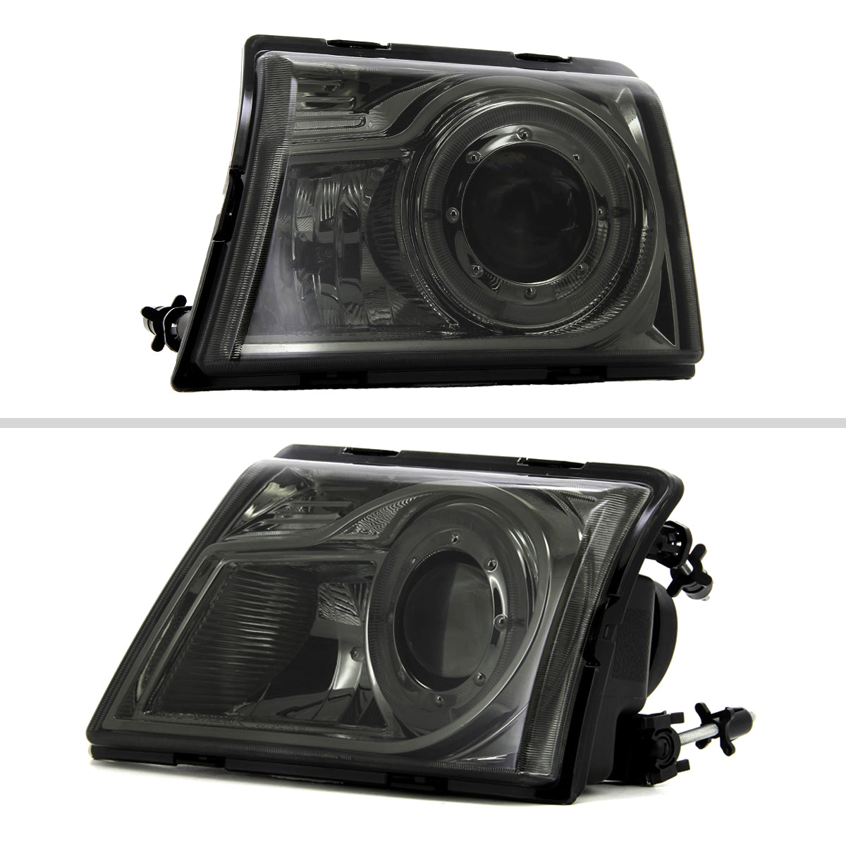 1998-2000 Ford Ranger Halo Projector Headlights (Chrome Housing/Smoked Lens)