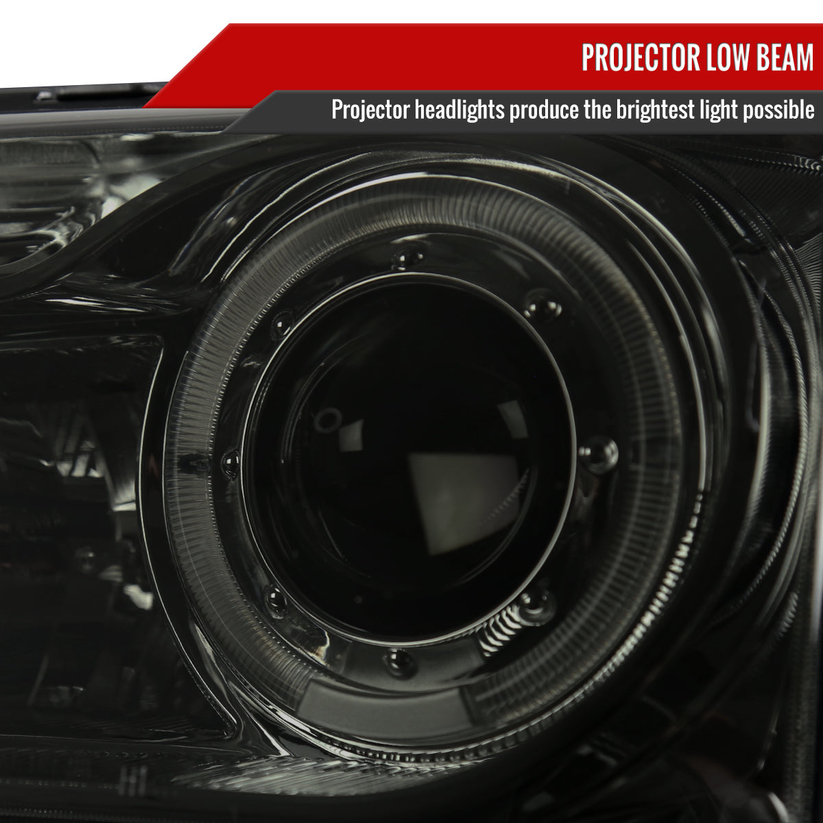 1998-2000 Ford Ranger Halo Projector Headlights (Chrome Housing/Smoked Lens)
