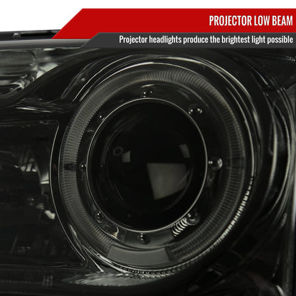 1998-2000 Ford Ranger Halo Projector Headlights (Chrome Housing/Smoked Lens)