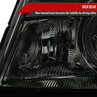 1998-2000 Ford Ranger Halo Projector Headlights (Chrome Housing/Smoked Lens)