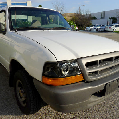 1998-2000 Ford Ranger Halo Projector Headlights (Chrome Housing/Smoked Lens)