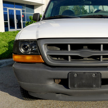 1998-2000 Ford Ranger Halo Projector Headlights (Chrome Housing/Smoked Lens)