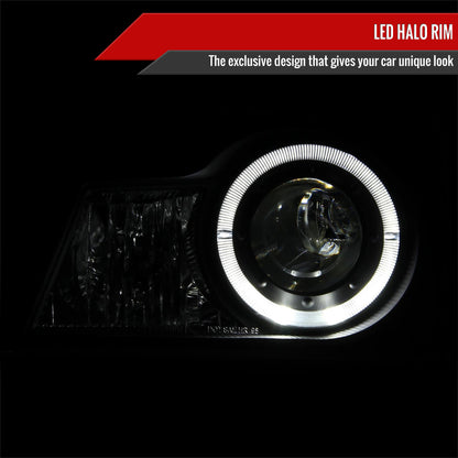 1998-2000 Ford Ranger Halo Projector Headlights (Matte Black Housing/Clear Lens)